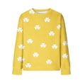 thumbnail image 5 of St. Patrick's Day Sweatshirt for Women Waffle Knit Crewneck Long Sleeve Casual Loose Fit Pullover Sweatshirts (XL, Yellow), 5 of 5