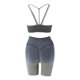 thumbnail image 3 of Gibobby Conjunto de yoga Chaleco deportivo teñido anudado para mujer Pantalones cortos para correr Traje de yoga(Gris, L), 3 of 5