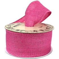 Fuchsia Pink Fabric Burlap Ribbon - 2 1/2" x 10 Yards, Wired Edge, Easter, Wreath, Breast Cancer Awareness, Wedding, Birthday, Baby Shower, Christmas, Valentine's Day