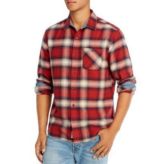 Flag & Anthem RUST PLAID Sanders Plaid Flannel Shirt, US Small