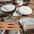 thumbnail image 2 of Vesteel Dinnerware Sets for 4, 12Pcs Double Reactive Glaze Plates and Bowls Set, Farmhouse Handmade Stoneware Sets for Home Restaurant, Microwave & Dishwasher Safe, Speckled White, 2 of 8