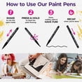 thumbnail image 6 of PINTAR Premium Acrylic Paint Pens - 3 Black & 3 White(6-Pack) Extra Fine Tip(0.7) Rock Painting, Ceramic Glass, Wood, Paper, Fabric, Water Resistant Paint Set, Surface Pen, Craft Supplies, DIY Project, 6 of 9