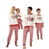 Family Parent-child Costume Element Pattern Top and Elastic Stripes Trousers Two Piece Set