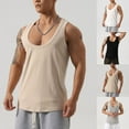 thumbnail image 6 of Men Summer Fitness Tank Tops U-Neck Workout Gym Sleeveless Quick Dry Vest, 6 of 12