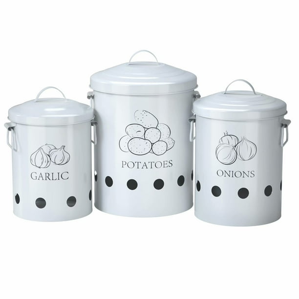 G.a HOMEFAVOR Potato Onion Garlic Kitchen Canister Set of 3, Kitchen Storage Containers