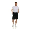 thumbnail image 4 of 12 Pack Mens Fleece Lined Cotton Shorts, 11 Inch Casual Comfy Lounge Shorts, Wholesale Bulk Multipack for Donations, Charities, and Shelters (Black, 3X-Large), 4 of 7