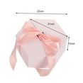 thumbnail image 3 of Gift Box with Ribbon Hexagon Paper Flowers Packaging Case with Lovely Rabbit for Valentines Day-Pink, 3 of 8