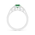 thumbnail image 2 of ANGARA Lab Grown Aeon Emerald Halo Leaf & Vine Engagement Ring with Milgrain for Women in 14K White Gold (Size-6mm) | May Birthstone, Anniversary, Jewelry Gift for Women | Lab-Grown Emerald Ring, 2 of 8