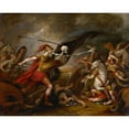 thumbnail image 3 of John Trumbull 14x12 Black Modern Framed Museum Art Print Titled - Joshua at the Battle of Ai - Attended By&nbsp;Death (1839-40), 3 of 5