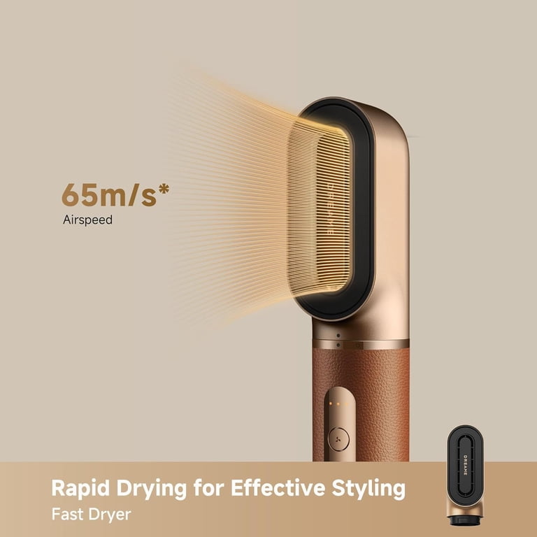 dreame, Hair Styling Tool, Gold, 110,000 RPM motor, 3 attachments