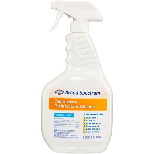 Clorox Broad-Spectrum Quaternary Disinfectant Cleaner Spray - 32 fl oz (1 quart) - 432 / Pallet - White