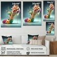thumbnail image 4 of Designart Blue Floral Hight Heels III Canvas Wall Art, 4 of 5