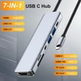 thumbnail image 2 of USB C Hub, USB-C Multi-Port Adapter for MacBook Pro, 7IN1 USBC to HDMI Hub Dongle Compatible for Laptops and Other Type C Devices (4K HDMI USB3.0 SD/TF Card Reader 100W PD), 2 of 8