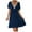 Blue womens dresses, variant on Summer Saving Wycnly Womens Dresses Elegant Lace Patchwork Elastic Waist Ruffle Swing Chiffon Dresses Summer Solid V-Neck Short Sleeve Formal Mini Dress Blue m