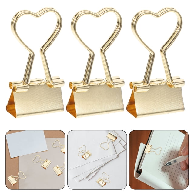 ELAYARD 10Ud Clips Metálicos Dorados Para Documentos Y Señaladores Perfectos Para Notas Y Calendarios