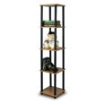 thumbnail image 1 of Furinno 99132LC/BK Turn-N-Tube 5-Tier Corner Square Rack Display Shelf, Light Cherry/Black, 1 of 5