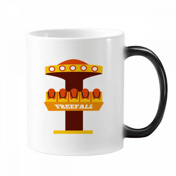 Free Fall Amusement Park Colorful Illustration Changing Color Mug Morphing Heat Sensitive Cup With Handles 350 ml