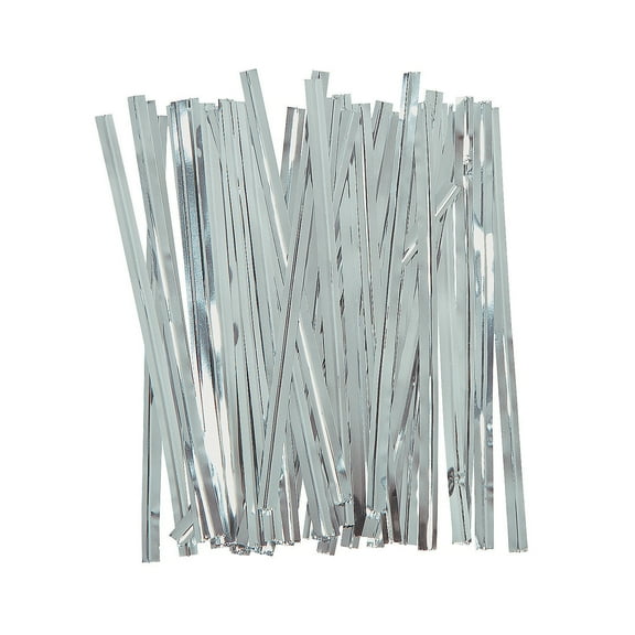 Silver Metallic Twist Ties - Party Supplies - 600 Pieces