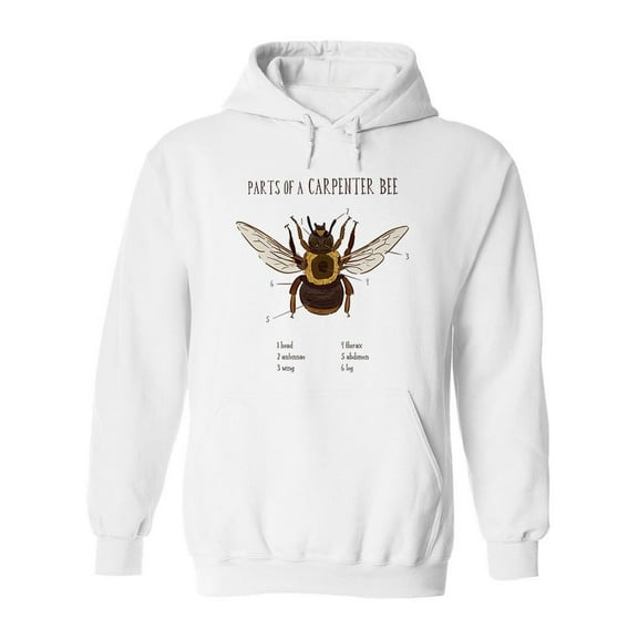 Part Of Carpenter Bee Drawing Hoodie Men -Image by Shutterstock, Male Large