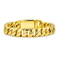 thumbnail image 2 of Bling Jewelry Womens Miami Cuban Chain Link Bracelet for Men Silver Gold, 2 of 5
