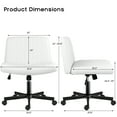 thumbnail image 7 of Waleaf Adult Armless Criss Cross Office Desk Chair, White, 7 of 7