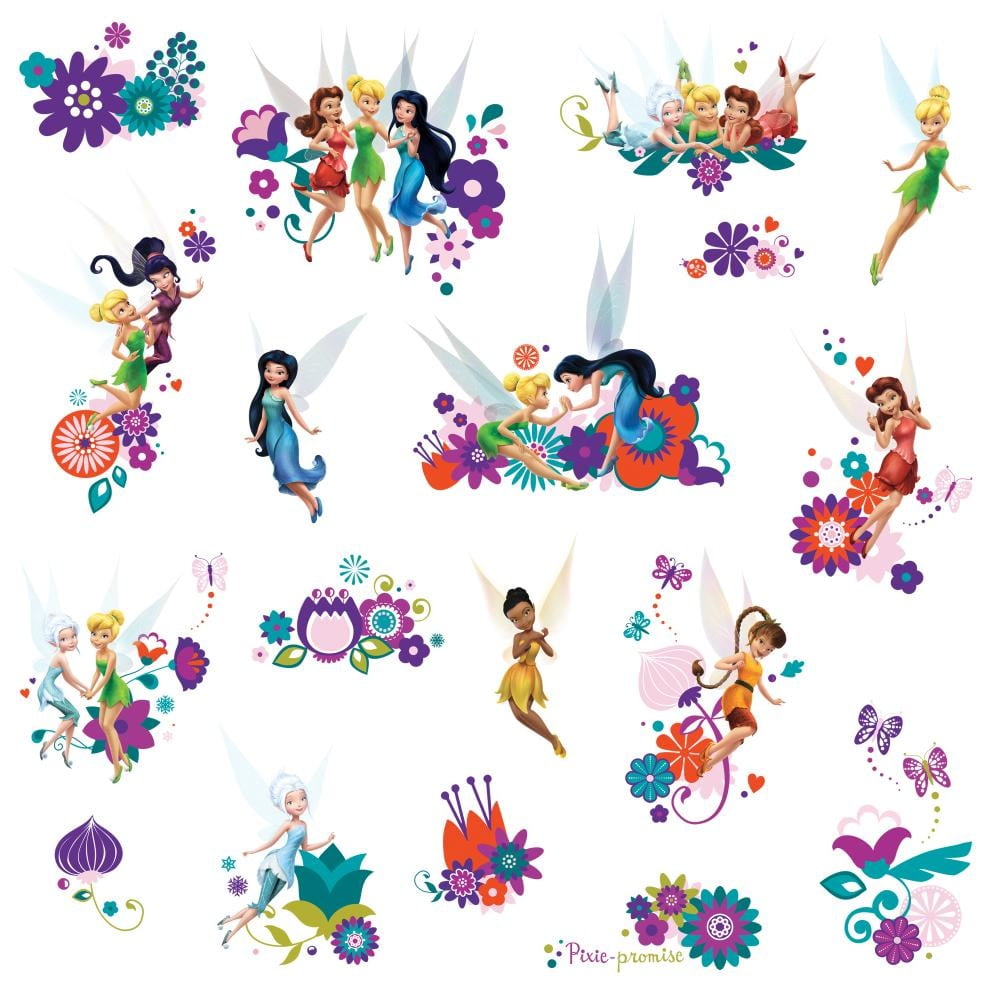 Disney Fairies Best Fairy Friends Purple Peel and Stick Wall Decals 8.8
