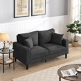 thumbnail image 3 of 57-Inch Dark Gray Loveseat Sofa, 2-Seater Upholstered Corduroy Couch, Modern Small Space Saving Sofa for Living Room, Bedroom, Apartment, 3 of 9