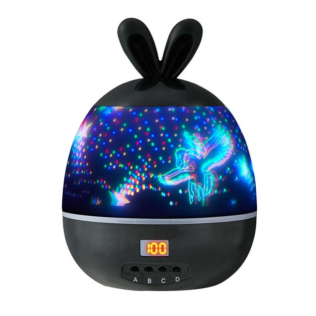 Yuarrent Lámpara de proyector de estrellas lámpara fluorescente giratoria de luz de proyección en forma de conejo para niños en casa Iluminación navideña Numero 3 Yuarrent HA027380-03
