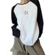 thumbnail image 1 of Txlixc Camiseta básica de moda femenina, impresión en forma de estrella, cuello redondo, manga larga, S / M / L Txlixc moda, 1 of 8
