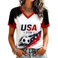 thumbnail image 2 of 2026 Soccer Cup Fan Jersey for Women Short Sleeve Country Football Shirt USA World Soccer Flag Printed & Soccer Graphic T Shirts, 2 of 4