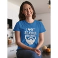 thumbnail image 2 of I Love My Bearded Husband Graphic Women Royal Blue T-Shirt, Female x-Large, 2 of 4
