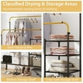 thumbnail image 6 of Costway Rolling Clothes Drying Rack Double Rods Garment Rack with Height Adjustables Gold, 6 of 10