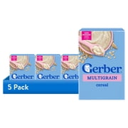 (5 pack) Gerber Baby Cereal, Multigrain Cereal, Baby Breakfast, Stage 2 8 oz