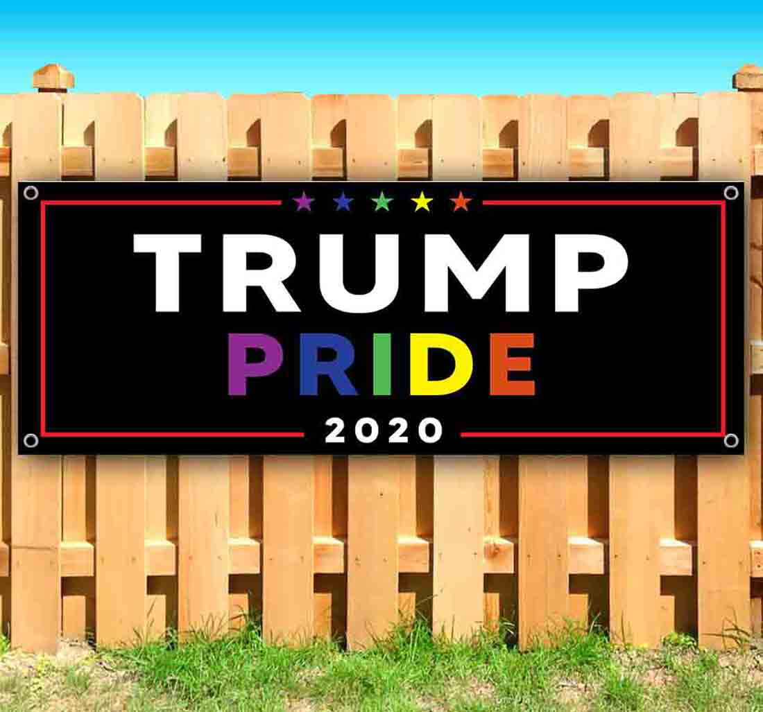 Non-Fabric Heavy-Duty Vinyl Single-Sided with Metal Grommets Trump Pride 2020 13 oz Banner 
