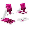 thumbnail image 2 of WIRESTER White Foldable Phone Stand for Desk, Adjustable Portable Cell Phone Holder for iPhone 17, 16, 15, 14 and Android Smartphones - Hot Pink Glitter Sparkle With Black Pink Glitter Leopard, 2 of 6