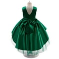 thumbnail image 4 of Odeerbi Girls Birthday Party Dresseses Toddler Net Yarn Embroidery Rhinestone Bowknot Gown Long Dresses Green, 4 of 9