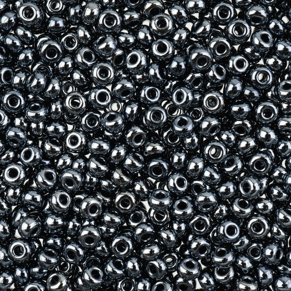 Gunmetal Seed Beads: Size 8, 24 grams