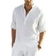 thumbnail image 1 of Sunloudy Hombres Primavera Otoño Camisa Casual Color Sólido Manga Larga Cuello Alto Botón Tops Sunloudy moda, 1 of 8