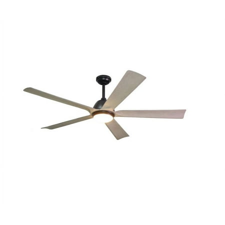 Harbor Breeze Cartersville 60-in Black LED Indoor/Outdoor Ceiling Fan with Light Remote (5-Blade)