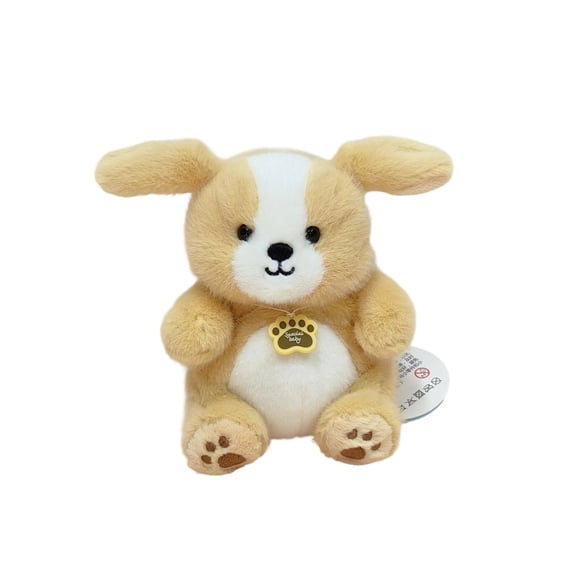 6.3in Yellow Cat Plush Toy Figure, 6.3in Soft Kitten Stuffed Animal, Cute Kitty Doll for Desk Decor, Miniature Feline Plushie, Small Yellow Cat Mascot, Cuddly Animal Figurine