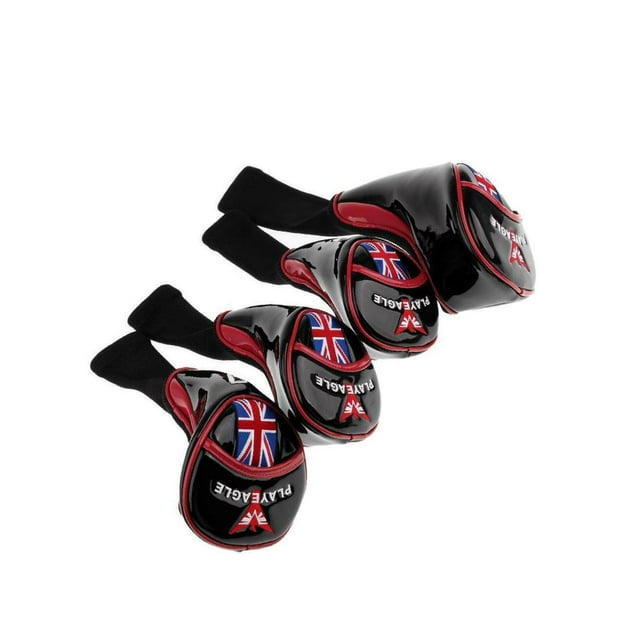 pitrice 4x Long Neck Golf Club Head Cover Wedge Iron Protect Headcover Red Black