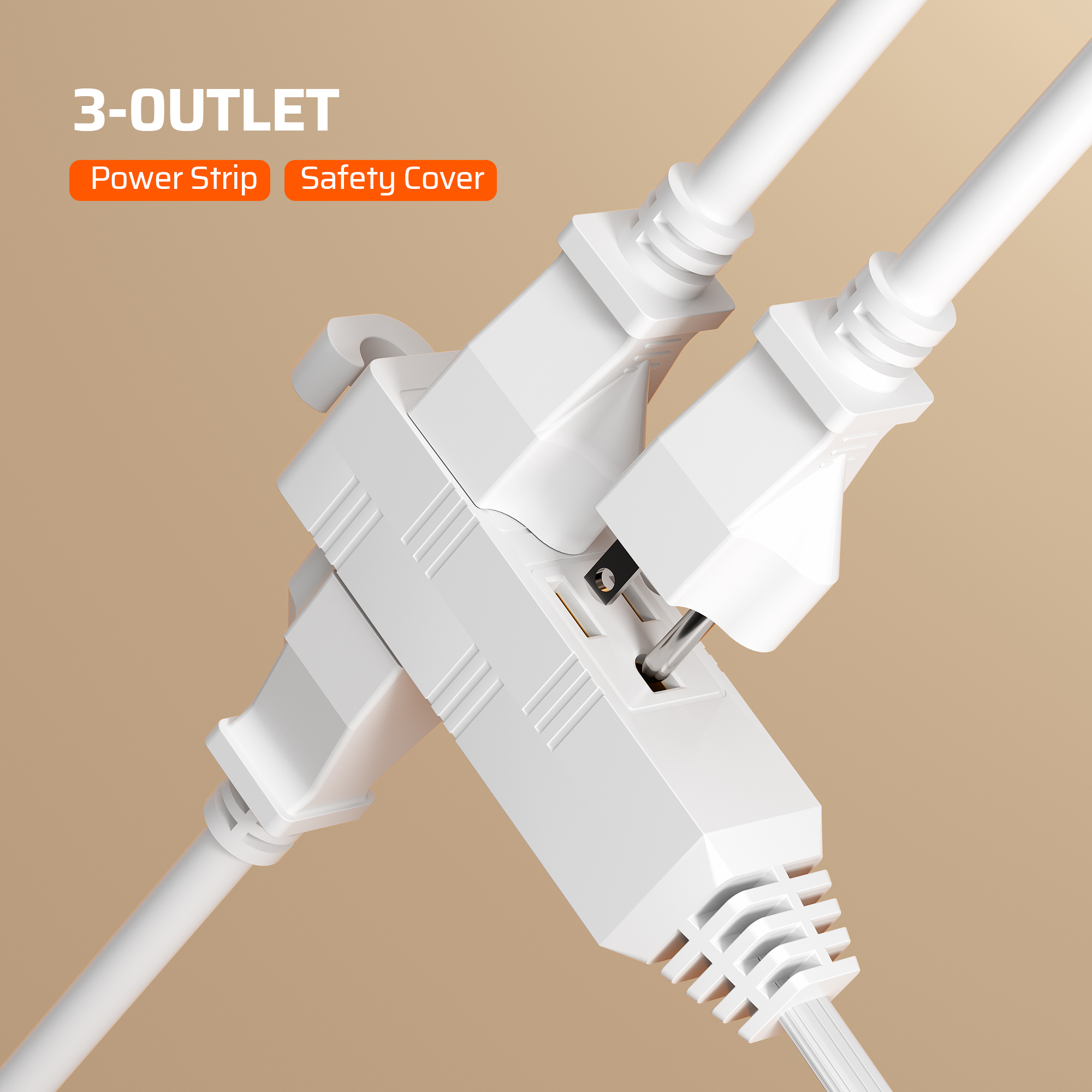Dewenwils 3-Ft Indoor Extension Cord, 2-Pack photo 2