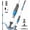 gray, variant on YSMJ Cordless Handheld Pool Vacuum, 90 Min Runtime Rechargeable Cleaner with Pole & Safety Detector for Small Above Ground Pools, Hot Tubs and Spas (Blue& White)