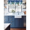 thumbnail image 6 of Merry Christmas Valances for Windows, Navy Blue Snowman Christmas Tree Deer Snowflake Light Filtering Window Treatment Valances, Rod Pocket Small Curtains for Kitchen/Bathroom, 60"x18", 6 of 9