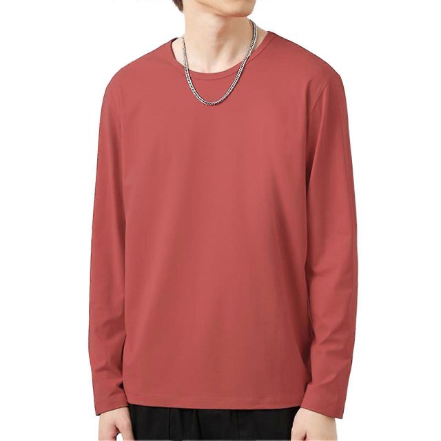 Camiseta de manga larga con cuello redondo para hombre, top de otoño, ropa de diario s20241224643