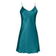 thumbnail image 4 of Ujnder Women's Nightgown Sleeveless Silk Lightweight Sleepshirt Solid Color Dark Green XL, 4 of 4