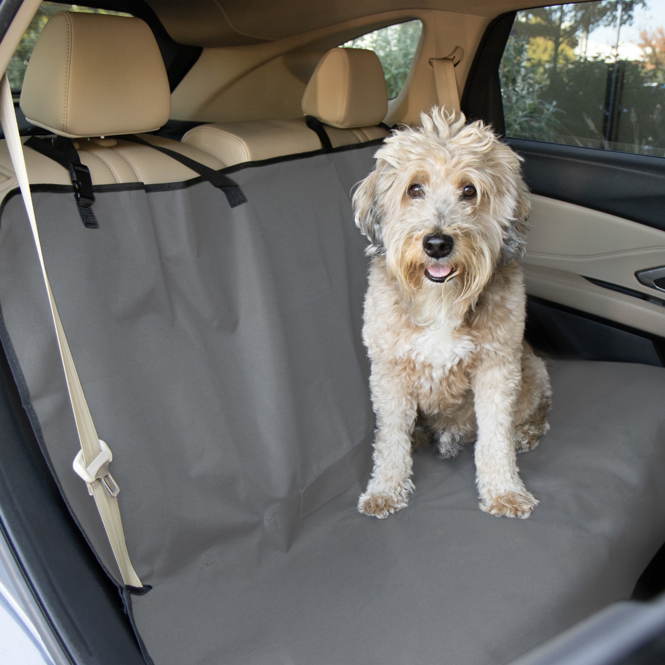 TrustyPup Car Pet Bench Seat Cover Adjustable With Seatbelt Access For Pet Auto Travel