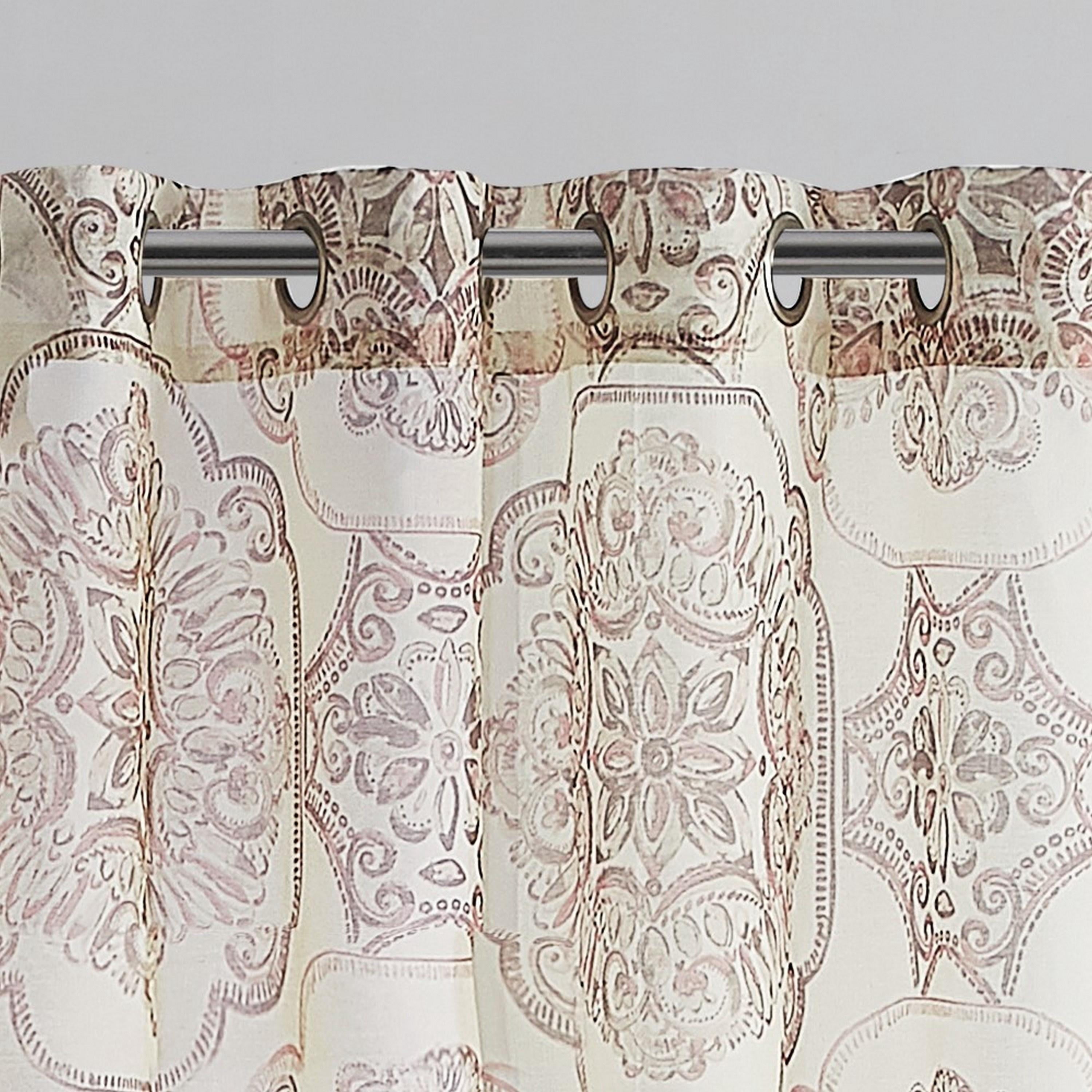 VCNY Home Adale Blush Medallion Grommet Sheer Curtain Panel, 54" x 84"