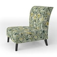 thumbnail image 3 of Designart "Peaceful Green Florals In White Garden" Green Floral Upholstered Accent Chair - Cottage Arm Chair For Bedroom, 3 of 5