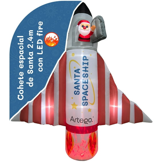 Inflable de Navidad Artego nave espacial de Santa 2.4m con LED FIRE